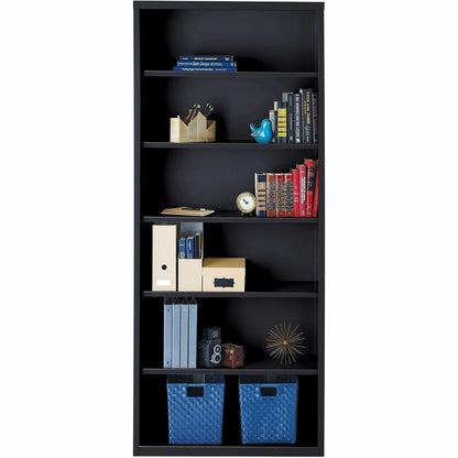 Lorell Fortress Series Bookcase - 34.5" Width x 13" Depth x 82" Height - 6 x Shelf(ves) - Black - Powder Coated - Steel 