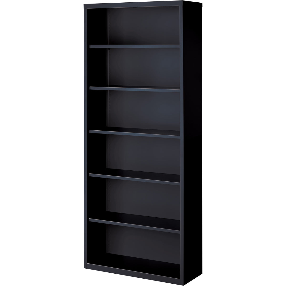 Lorell Fortress Series Bookcase - 34.5" Width x 13" Depth x 82" Height - 6 x Shelf(ves) - Black - Powder Coated - Steel 