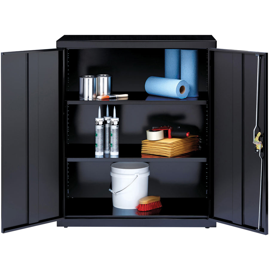 Lorell Fortress Series Storage Cabinet - 36" Width x 18" Depth x 42" Height - 3 x Shelf(ves) - Recessed Locking Handle, 