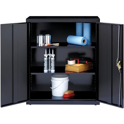 Lorell Fortress Series Storage Cabinet - 36" Width x 18" Depth x 42" Height - 3 x Shelf(ves) - Recessed Locking Handle, 