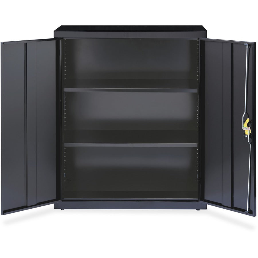 Lorell Fortress Series Storage Cabinet - 36" Width x 18" Depth x 42" Height - 3 x Shelf(ves) - Recessed Locking Handle, 