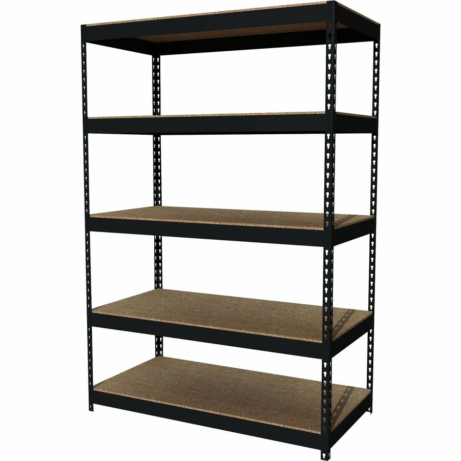 Lorell Fortress Riveted Shelving - 5 Shelf(ves) - 72" Height x 48" Width x 24" Depth - Rust Resistant - 28% Recycled - B