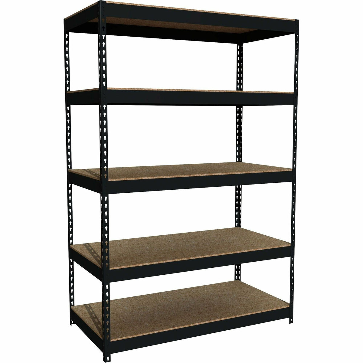 Lorell Fortress Riveted Shelving - 5 Shelf(ves) - 72" Height x 48" Width x 24" Depth - Rust Resistant - 28% Recycled - B