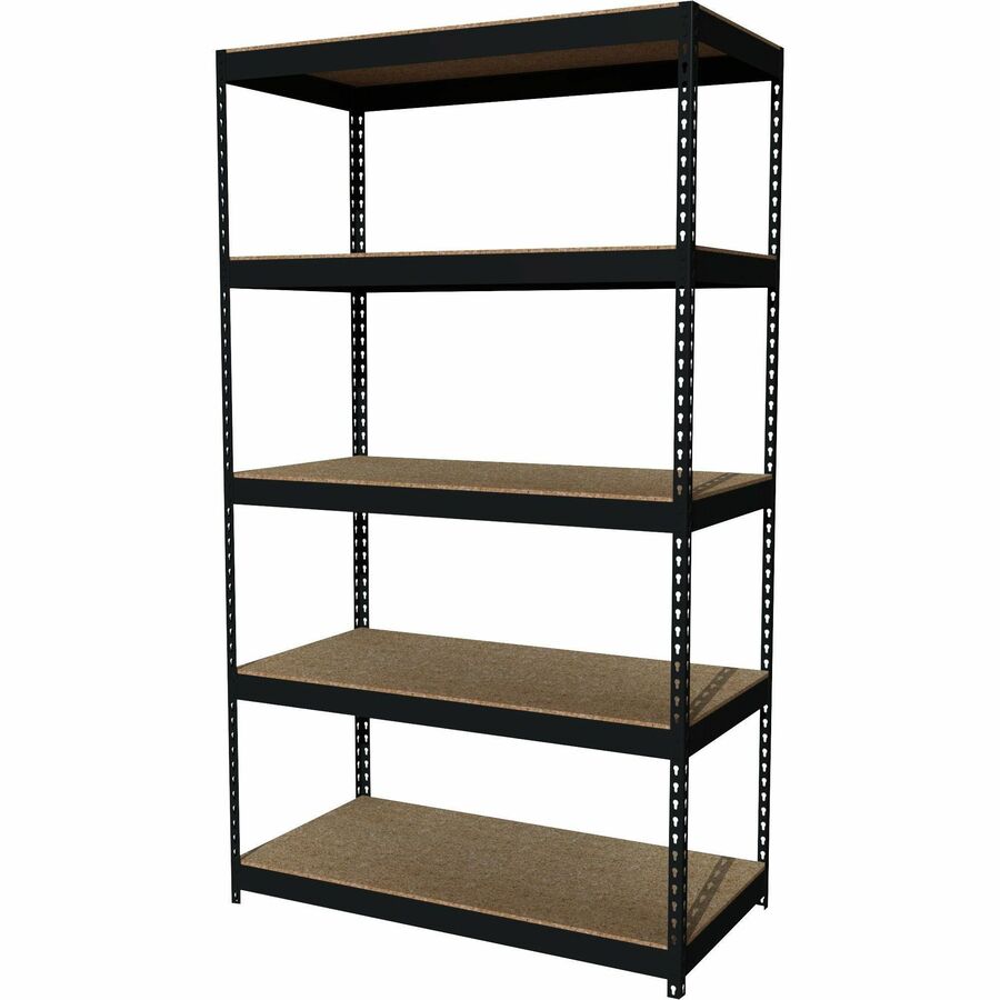 Lorell Fortress Riveted Shelving - 5 Compartment(s) - 5 Shelf(ves) - 84" Height x 48" Width x 24" Depth - Heavy Duty, Ru