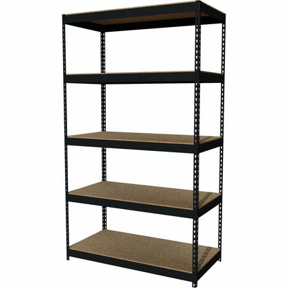 Lorell Fortress Riveted Shelving - 5 Compartment(s) - 5 Shelf(ves) - 84" Height x 48" Width x 24" Depth - Heavy Duty, Ru
