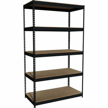 Lorell Fortress Riveted Shelving - 5 Compartment(s) - 5 Shelf(ves) - 84" Height x 48" Width x 24" Depth - Heavy Duty, Ru