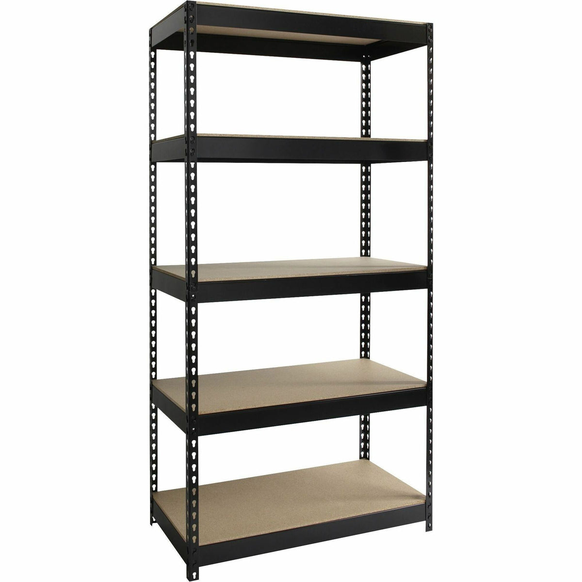 Lorell Fortress Riveted Shelving - 5 Compartment(s) - 5 Shelf(ves) - 72" Height x 36" Width x 18" Depth - Heavy Duty, Ru
