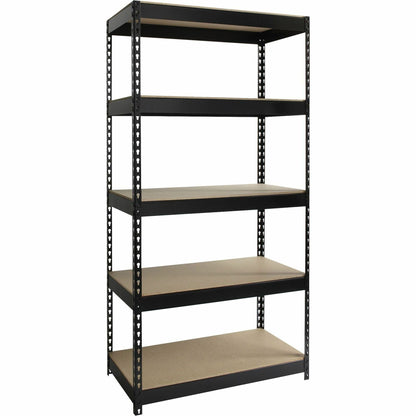 Lorell Fortress Riveted Shelving - 5 Compartment(s) - 5 Shelf(ves) - 72" Height x 36" Width x 18" Depth - Heavy Duty, Ru