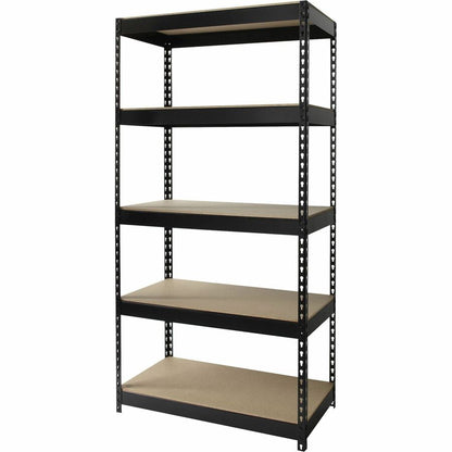 Lorell Fortress Riveted Shelving - 5 Compartment(s) - 5 Shelf(ves) - 72" Height x 36" Width x 18" Depth - Heavy Duty, Ru