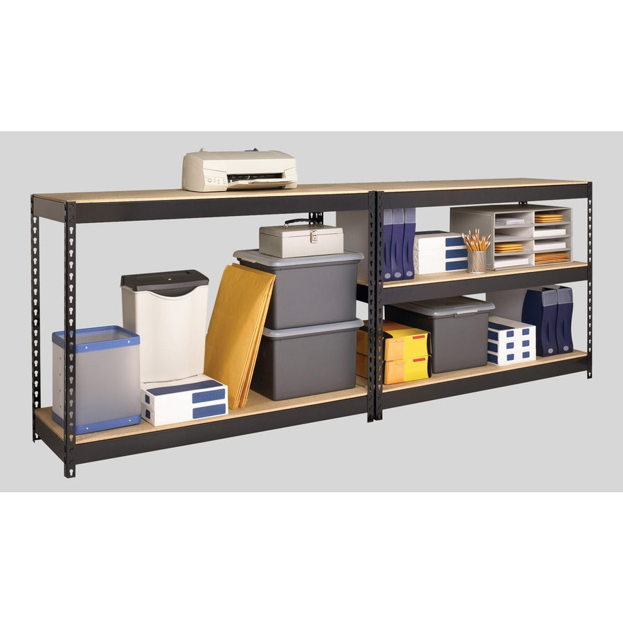 Lorell Fortress Riveted Shelving - 5 Compartment(s) - 5 Shelf(ves) - 72" Height x 48" Width x 18" Depth - Heavy Duty, Ru
