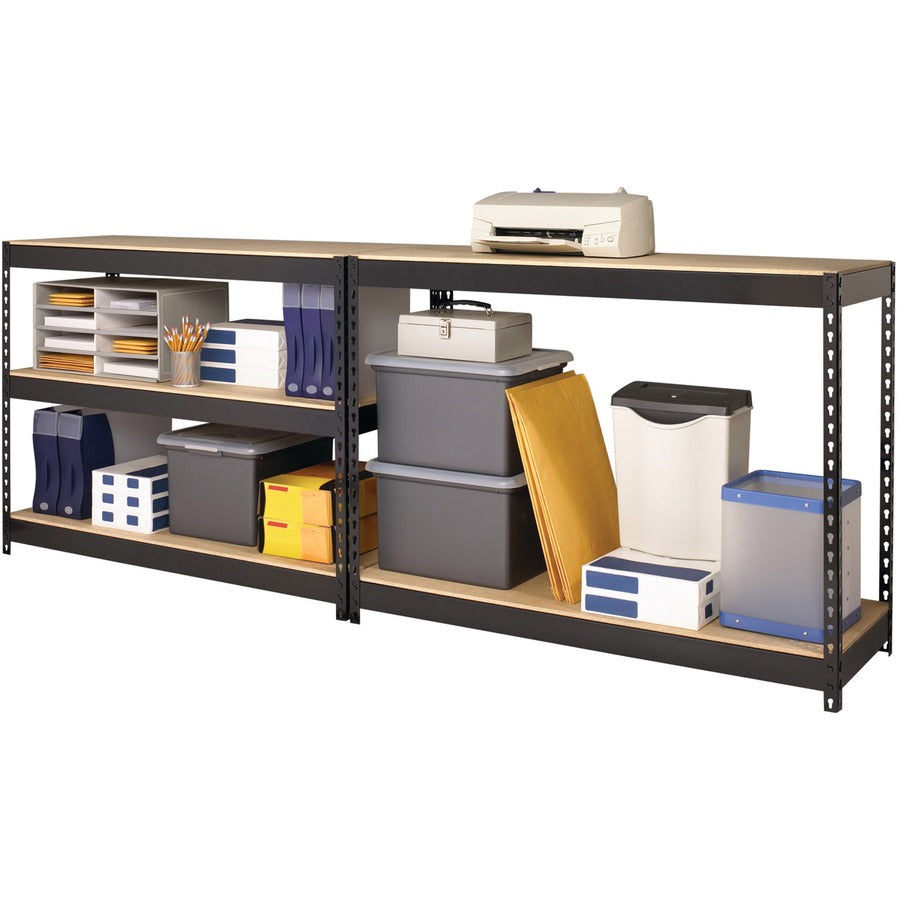 Lorell Fortress Riveted Shelving - 5 Compartment(s) - 5 Shelf(ves) - 72" Height x 48" Width x 18" Depth - Heavy Duty, Ru