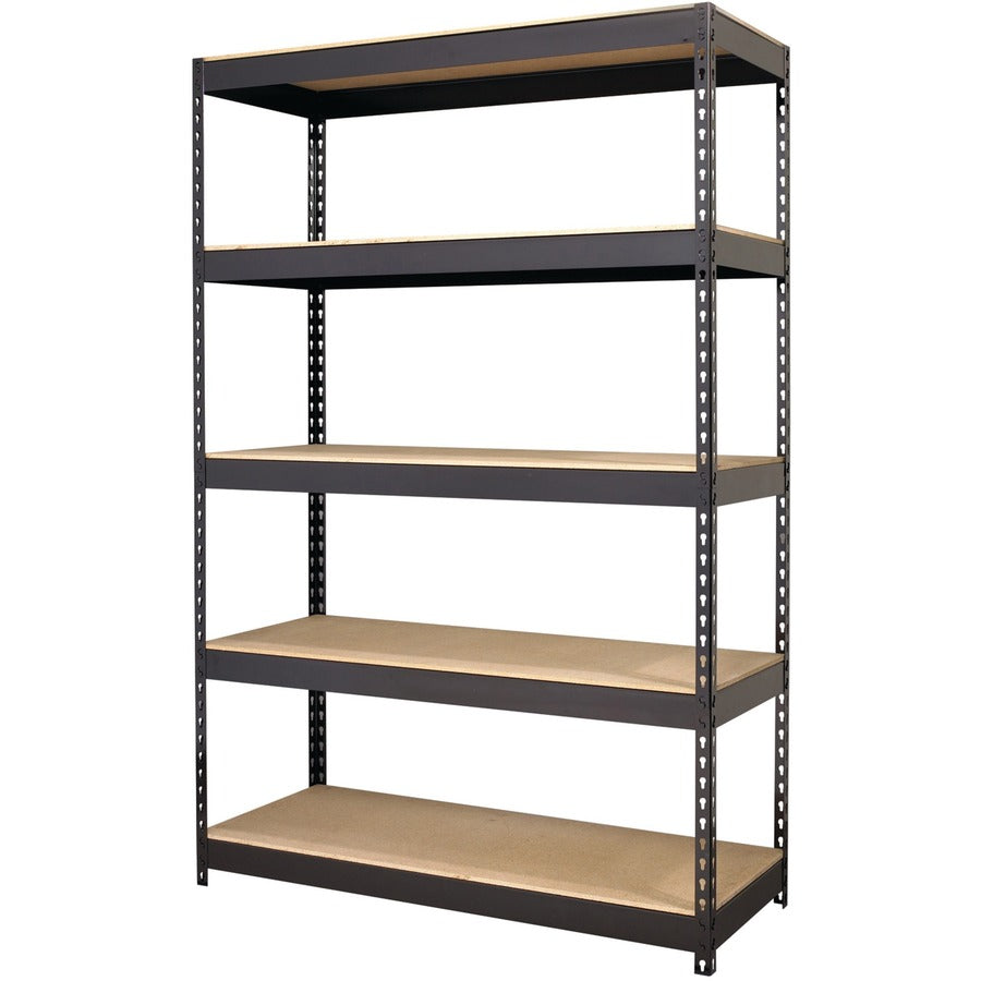 Lorell Fortress Riveted Shelving - 5 Compartment(s) - 5 Shelf(ves) - 72" Height x 48" Width x 18" Depth - Heavy Duty, Ru