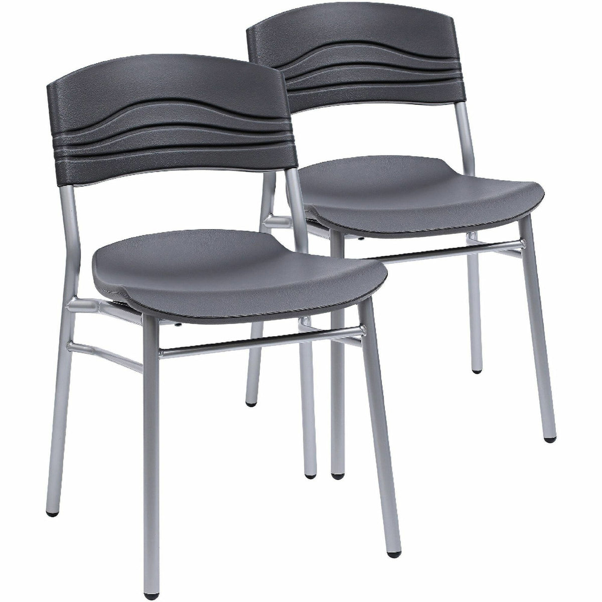 Iceberg CafeWorks Cafe Chairs - 2/CT - Black Seat Color - Polyethylene Seat Material - Polyethylene Back Material - 2 / 