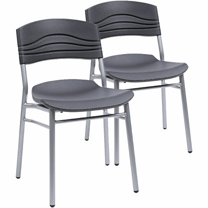 Iceberg CafeWorks Cafe Chairs - 2/CT - Black Seat Color - Polyethylene Seat Material - Polyethylene Back Material - 2 / 