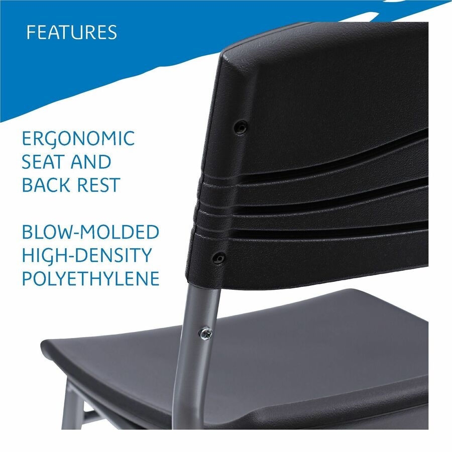 Iceberg CafeWorks Bistro Stool - Black Seat Color - Polyethylene Seat Material - Polyethylene Back Material - 1 Each