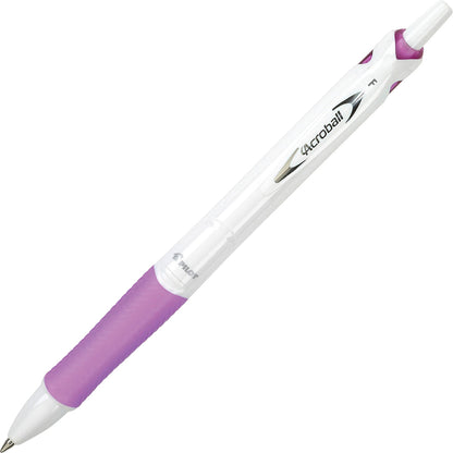 Pilot .7mm Retractable Pens - Fine 0.7mm Point Size - Refillable - Retractable - Black Advanced Ink Ink - White Barrel -
