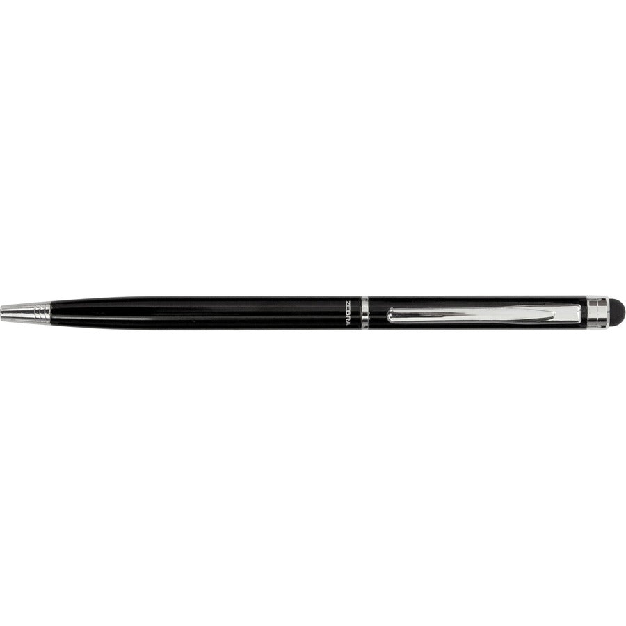 Zebra Multifunctional Stylus Pen - Integrated Writing Pen - 1 Each - 0.24" - Metal - Black - Tablet Device Supported