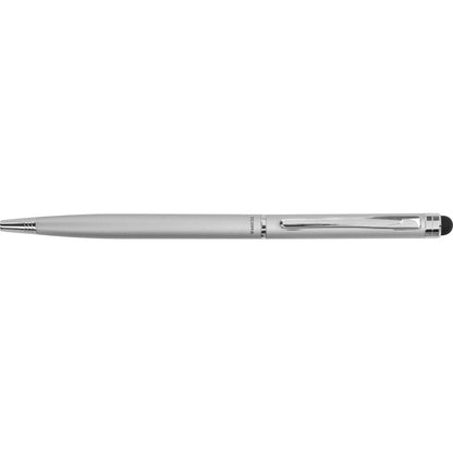 Zebra Pen Stylus Twist Ballpoint Pen Combo - Integrated Writing Pen - 1 - 0.24" - Metal - Silver - Tablet Device Support