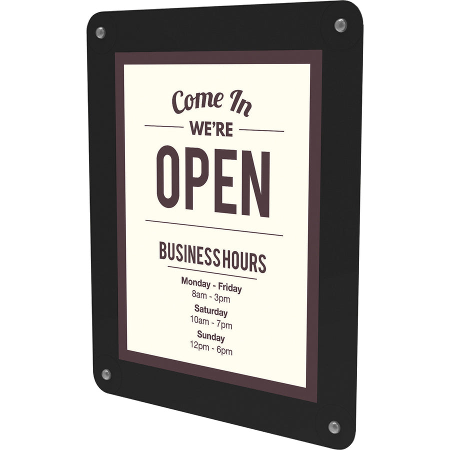 Deflecto Window Display - 8.5" Width x 11" Height - Rectangular Shape - Glass-mountable, Window-mountable - Double Sided
