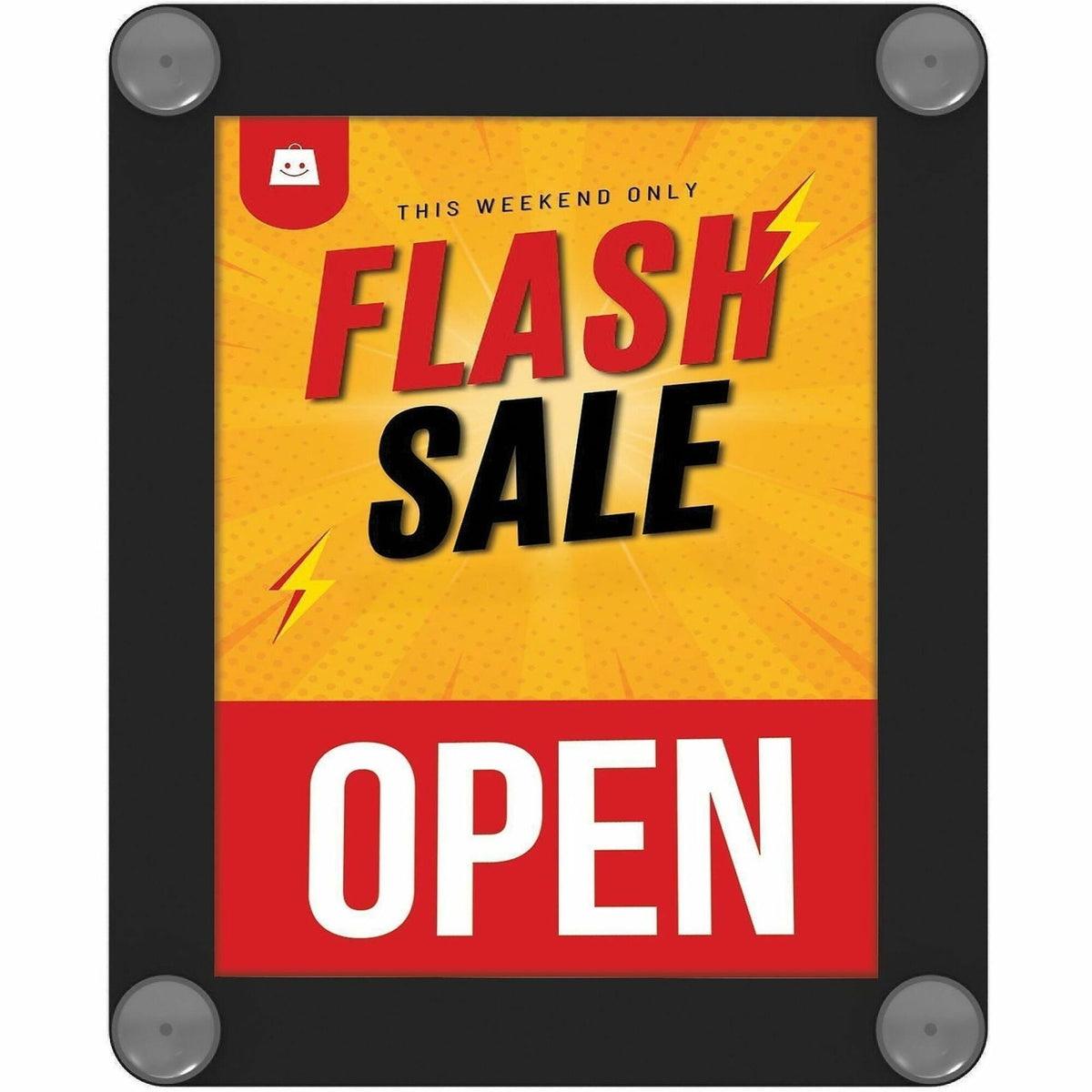 Deflecto Window Display - 8.5" Width x 11" Height - Rectangular Shape - Glass-mountable, Window-mountable - Double Sided