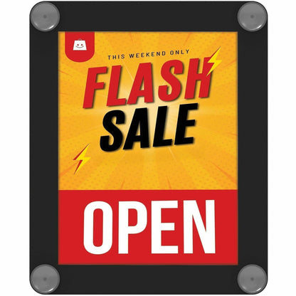 Deflecto Window Display - 8.5" Width x 11" Height - Rectangular Shape - Glass-mountable, Window-mountable - Double Sided