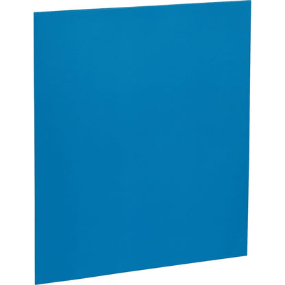 Business Source Letter Pocket Folder - 8 1/2" x 11" - 100 Sheets Capacity - 2 Internal Pocket - Blue - Laminated, Durabl