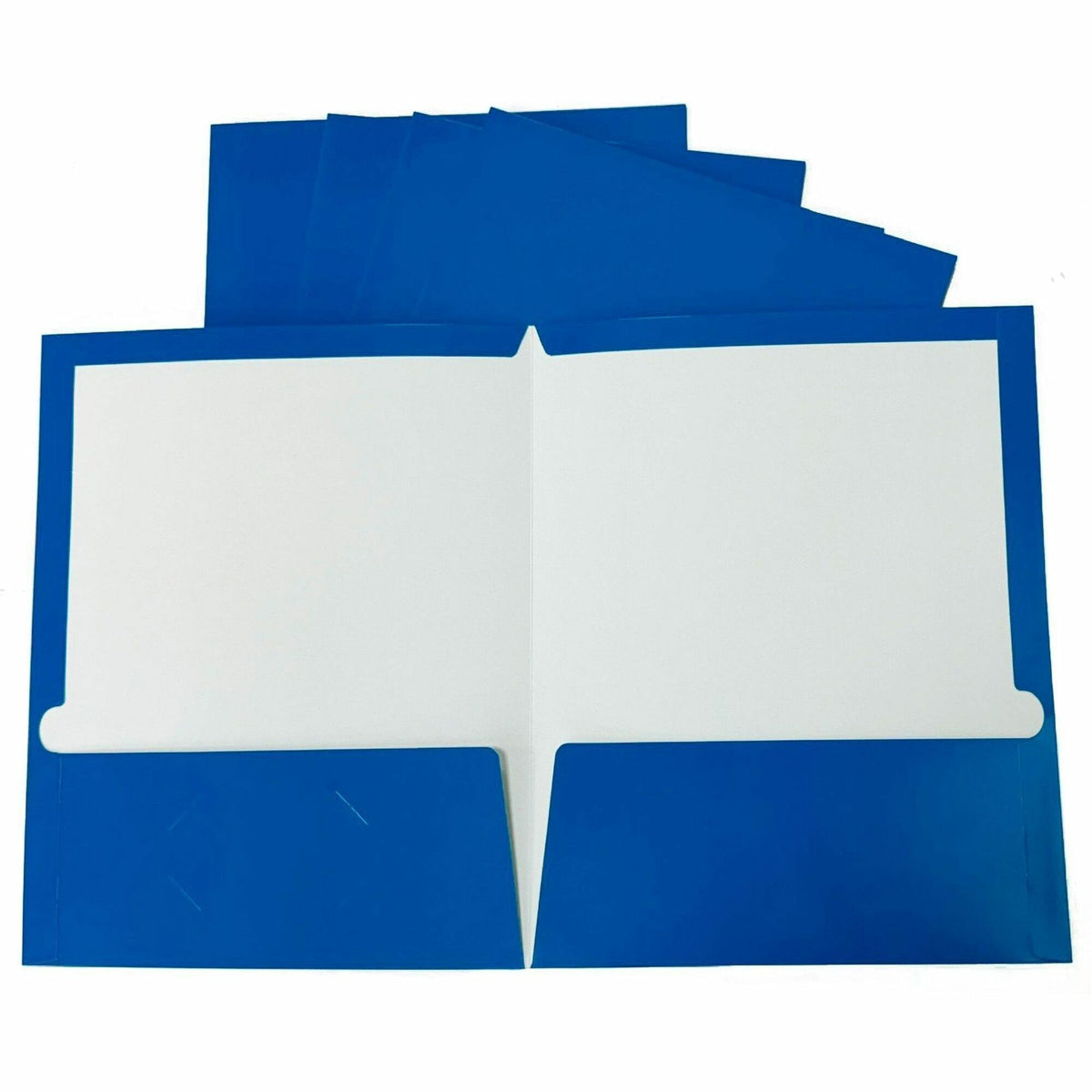 Business Source Letter Pocket Folder - 8 1/2" x 11" - 100 Sheets Capacity - 2 Internal Pocket - Blue - Laminated, Durabl
