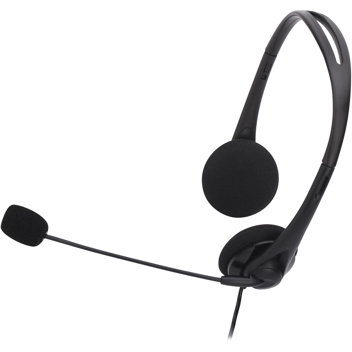 Compucessory Lightweight Stereo Headphones with Mic - Stereo - Mini-phone (3.5mm) - Wired - 32 Ohm - 20 Hz to 20 kHz - O