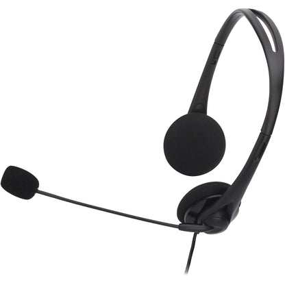 Compucessory Lightweight Stereo Headphones with Mic - Stereo - Mini-phone (3.5mm) - Wired - 32 Ohm - 20 Hz to 20 kHz - O