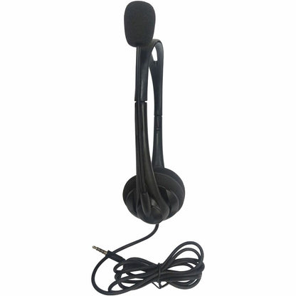Compucessory Lightweight Stereo Headphones with Mic - Stereo - Mini-phone (3.5mm) - Wired - 32 Ohm - 20 Hz to 20 kHz - O