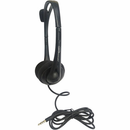 Compucessory Lightweight Stereo Headphones with Mic - Stereo - Mini-phone (3.5mm) - Wired - 32 Ohm - 20 Hz to 20 kHz - O