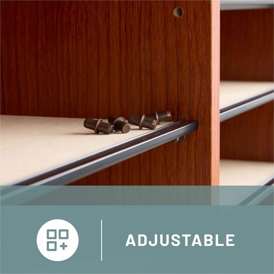 Safco Adjustable 12-Slot Wood Literature Organizer - 12 Compartment(s) - Desktop - Adjustable - Laminate - Cherry - Hard