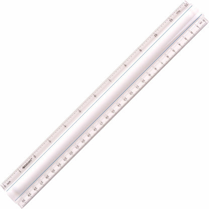 Westcott 12" Clear Magnifying Data Processing Ruler - 12" Length - 1/16 Graduations - Imperial, Metric Measuring System 