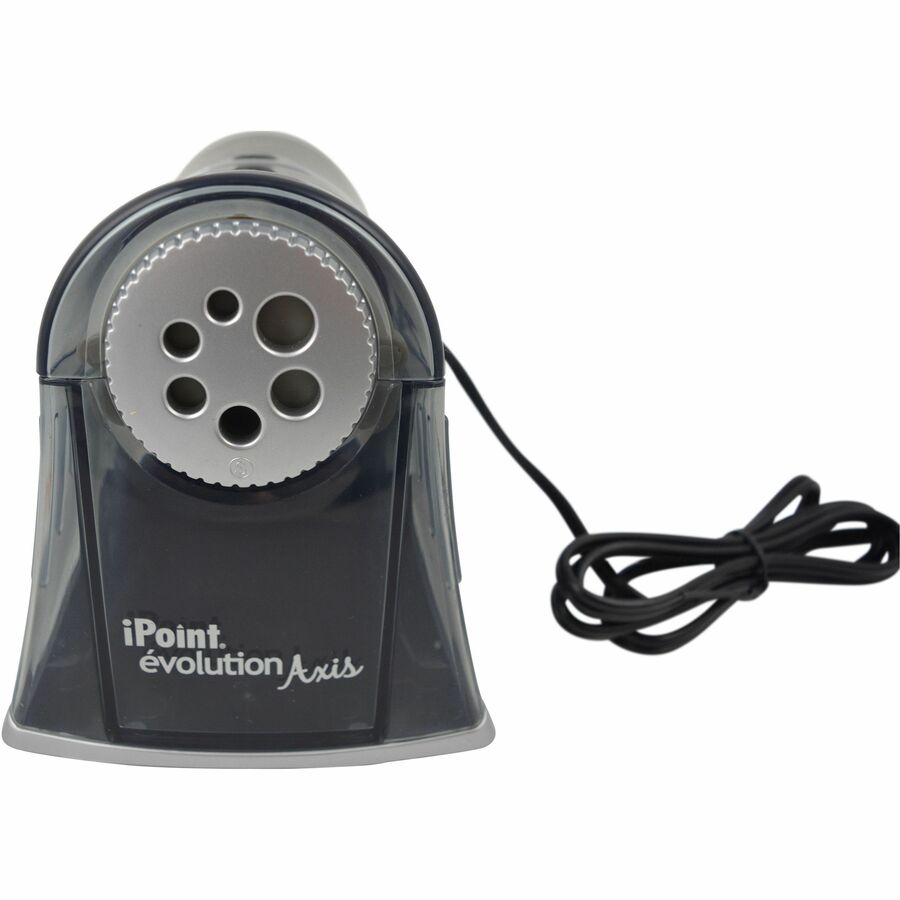 Westcott iPoint Evolution Axis Pencil Sharpener - Desktop - Helical - 5" Height x 7.8" Width x 5.4" Depth - Silver - 1 E