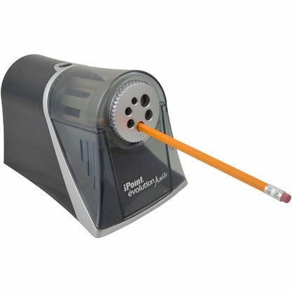 Westcott iPoint Evolution Axis Pencil Sharpener - Desktop - Helical - 5" Height x 7.8" Width x 5.4" Depth - Silver - 1 E