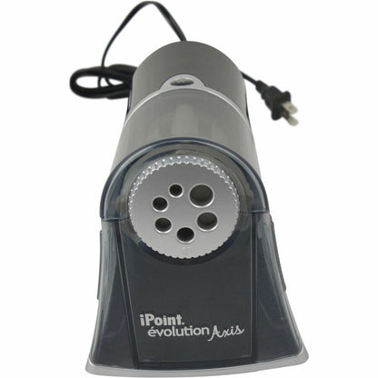Westcott iPoint Evolution Axis Pencil Sharpener - Desktop - Helical - 5" Height x 7.8" Width x 5.4" Depth - Silver - 1 E