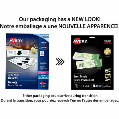 Avery Event Tickets with Tear-Away Stubs - Laser, Inkjet