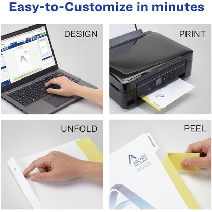 Avery® Customizable Print-On Dividers - 125 x Divider(s) - Print-on Tab(s) - 5 - 5 Tab(s)/Set - 8.5" Divider Width x 11"