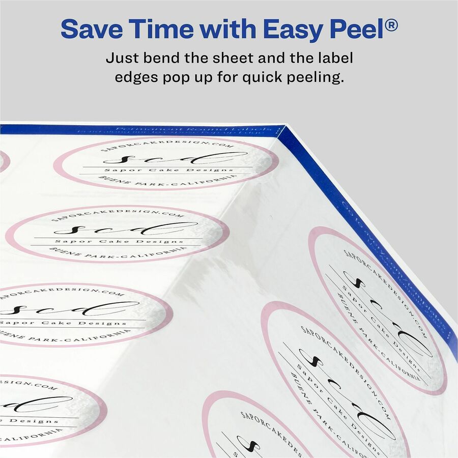 Avery® Printable Round Labels, 2" , Glossy Clear, 120 Labels (22825) - Waterproof - x 2" Diameter - Full Sheet - Permane