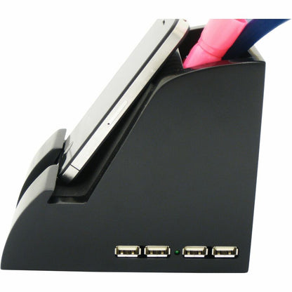 Victor Smart Charge USB Hub Pencil Cup - Docking - Smartphone, Tablet PC, Digital Text Reader - Charging Capability - Sy