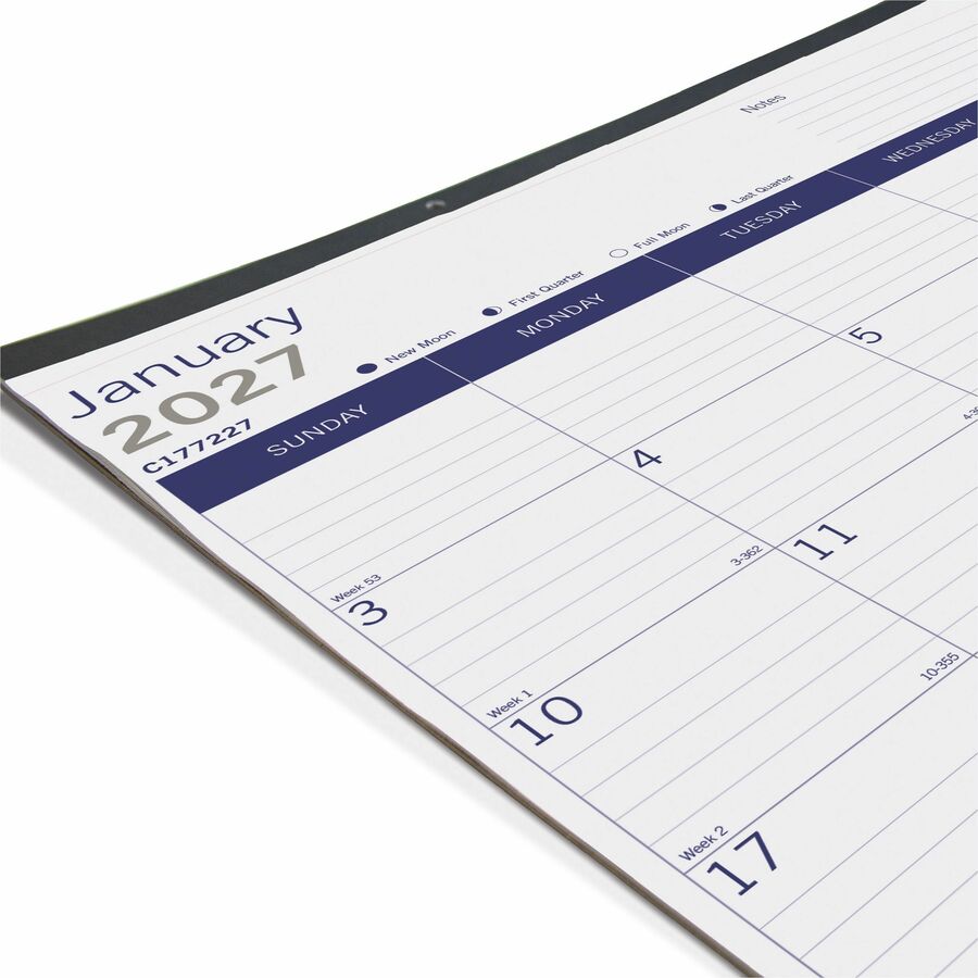 Blueline DuraGlobe Monthly Desk Pad Calendar - Julian Dates - Monthly - 12 Month - January 2027 to December 2027 - 1 Mon