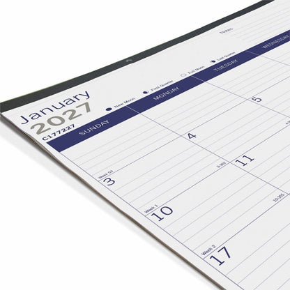 Blueline DuraGlobe Monthly Desk Pad Calendar - Julian Dates - Monthly - 12 Month - January 2027 to December 2027 - 1 Mon