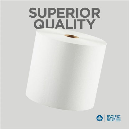 Pacific Blue Select Recycled Paper Towel Roll - 7.87" Width x 1000 ft Length - 1000 Sheets - 1 5/8" Core - White - Paper