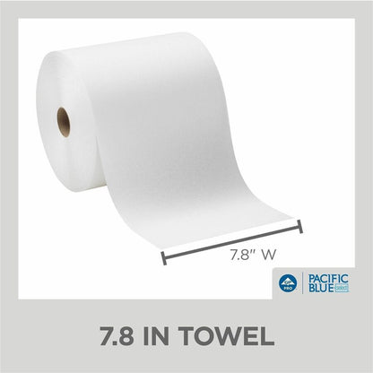 Pacific Blue Select Recycled Paper Towel Roll - 7.87" Width x 1000 ft Length - 1000 Sheets - 1 5/8" Core - White - Paper