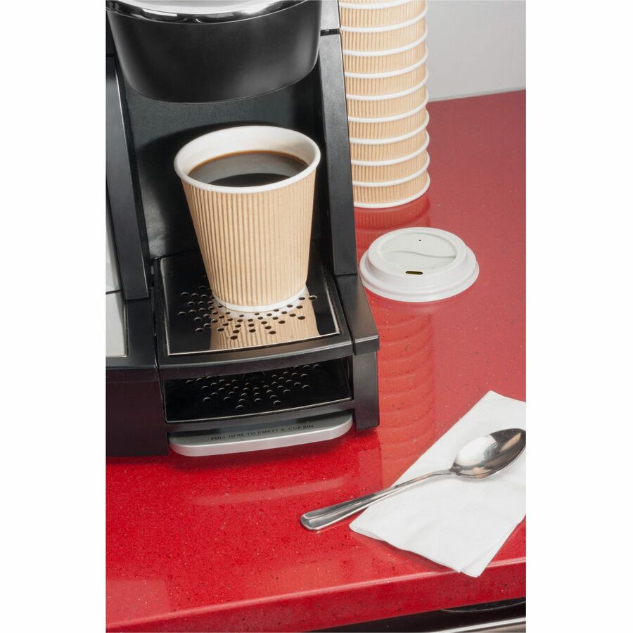 Genuine Joe 12 oz Rippled Hot Cups - 12 fl oz - Brown - Hot Drink, Beverage - 25/Pack - 20 / Carton