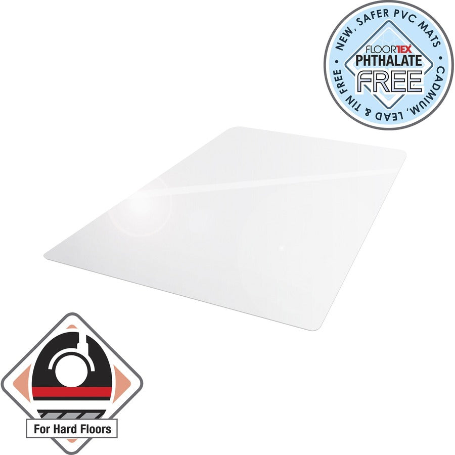 Floortex Phthalate-Free Vinyl Rectangular Chair Mat for Hard Floor - 45" x 53" - Hard Floor, Home, Office, Chair