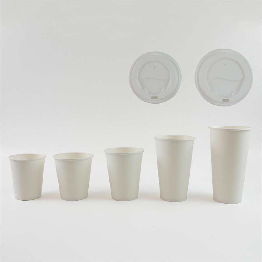 Genuine Joe 12 oz Disposable Hot Cups - 12 fl oz - White - Polyethylene - Beverage, Hot Drink - 50 / Pack