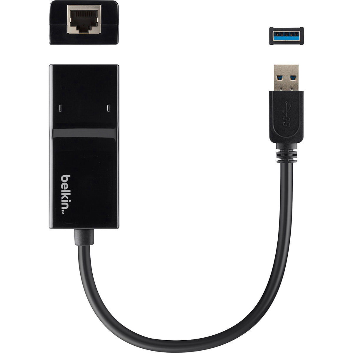 Belkin USB 3.0 to Gigabit Ethernet Adapter - USB 3.0 - 1 Gbit/s Data Transfer Rate - 1 Port(s) - 1 x Network (RJ-45) - 1