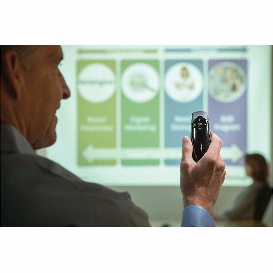 Kensington Green Laser Presenter Expert - Laser - Wireless - 164.04 ft - Radio Frequency - 2.40 GHz - Black - USB - 4 Bu