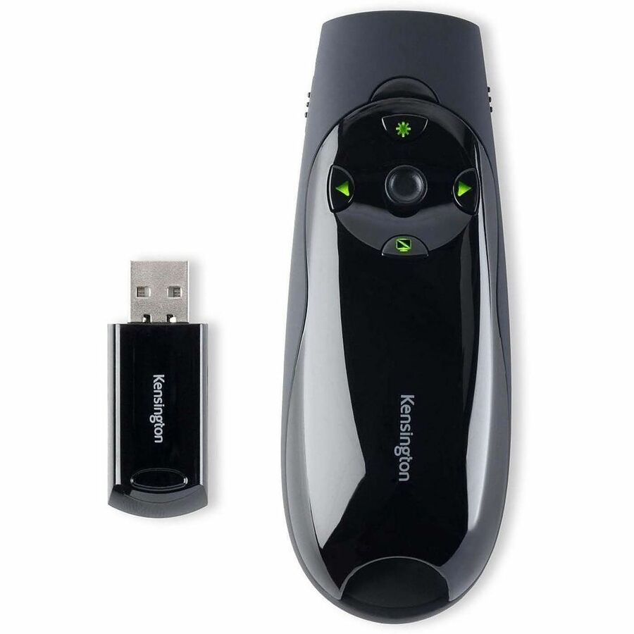 Kensington Green Laser Presenter Expert - Laser - Wireless - 164.04 ft - Radio Frequency - 2.40 GHz - Black - USB - 4 Bu